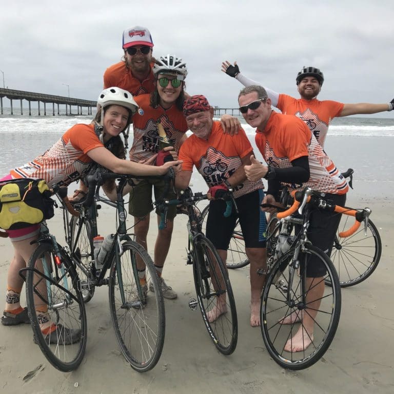 Nothing better than celebrating the finish of a cross country bike trip on the beach!