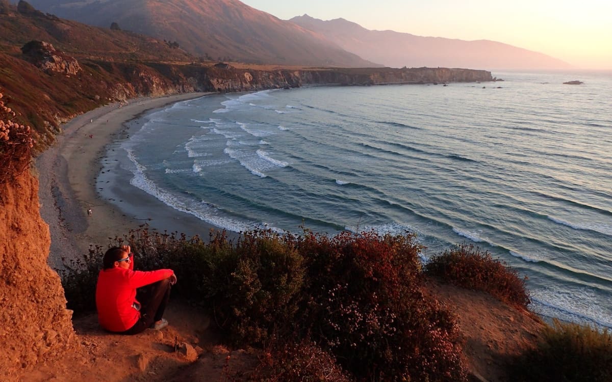 pacific coast, San Diego, beach, view, sunset, candid