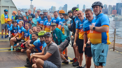The Bike the US for MS alumni family setting off on their Olympic Peninsula MS bike ride.