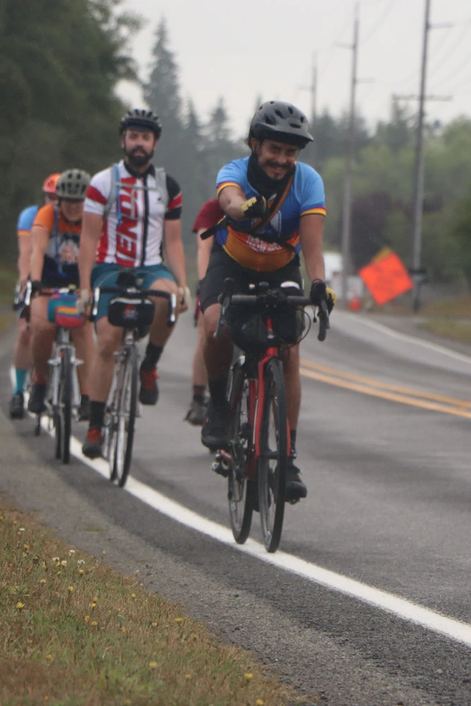 All smiles on the North Lakes Bike Route