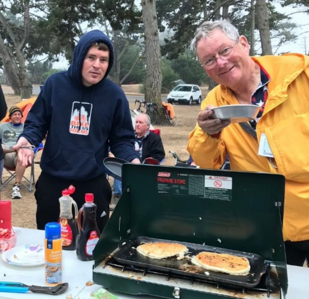 Pancakes on the road with Bike the US for MS.