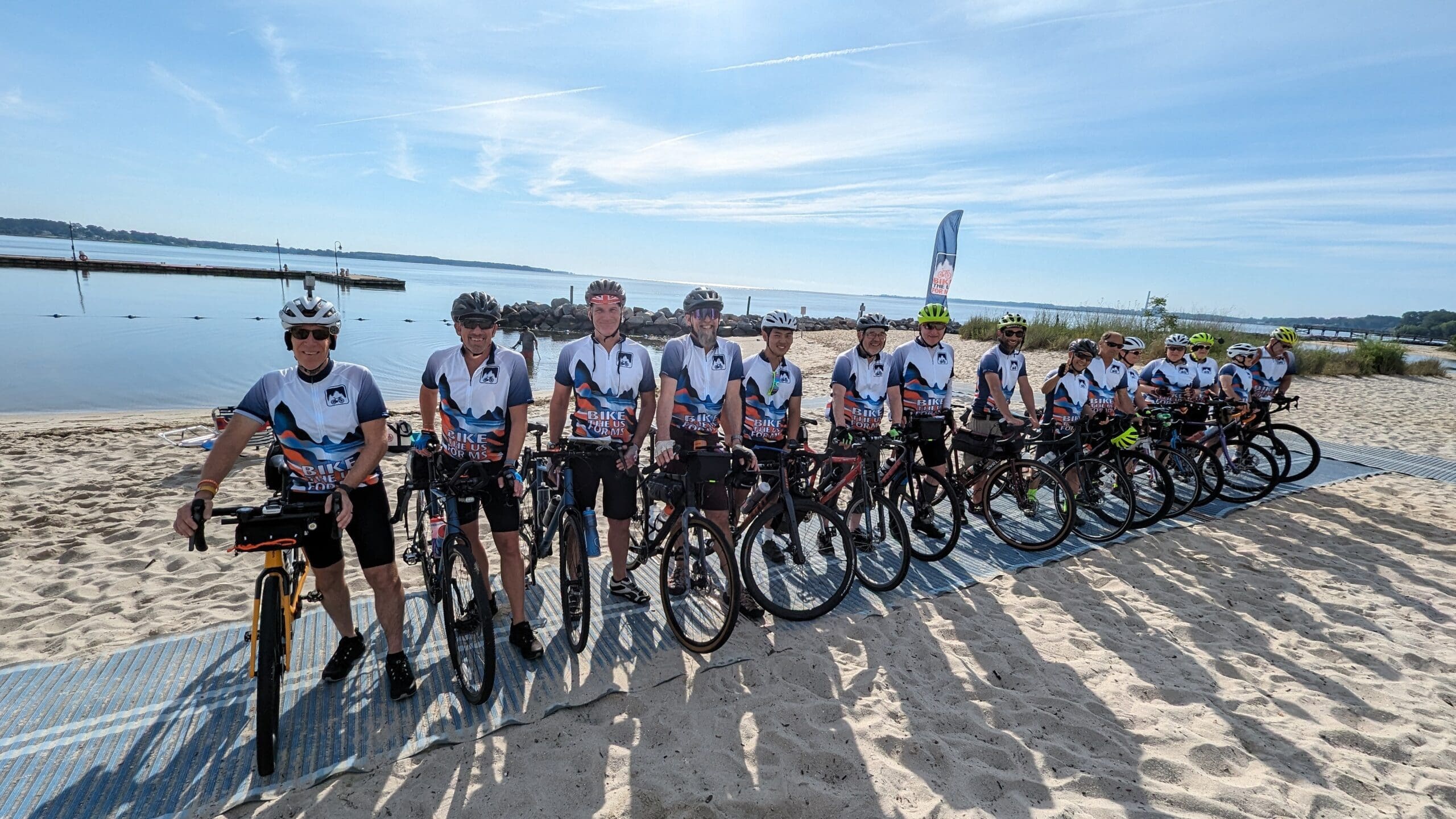The TransAmerica team kicking off from Yorktown as they bike for MS.