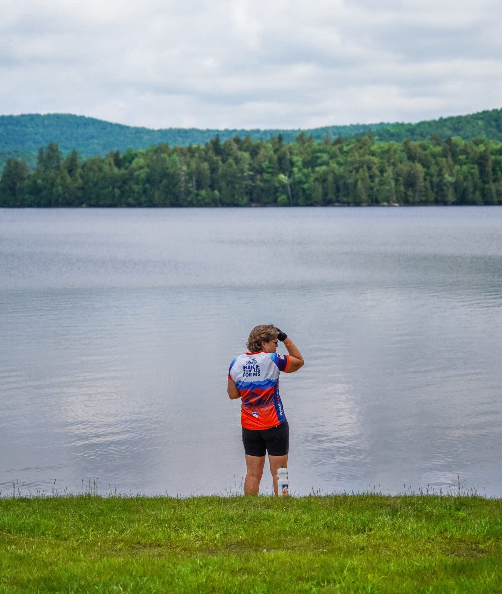 Rider looking into distance of the Northern Tier