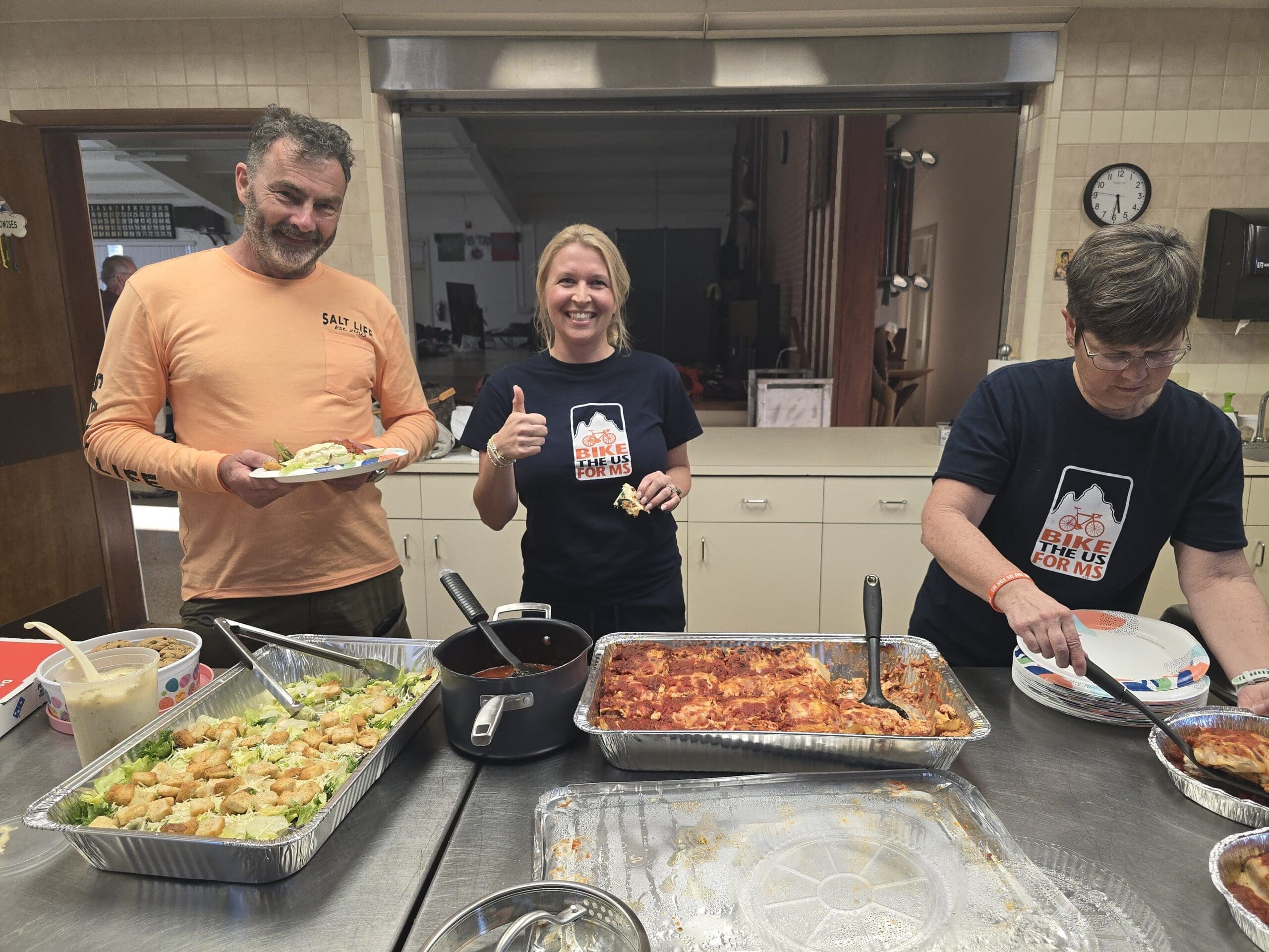 Thanks to alumni Joe and Stormi for coming out to Sacred Heart and feeding the team at the end of Day 2.