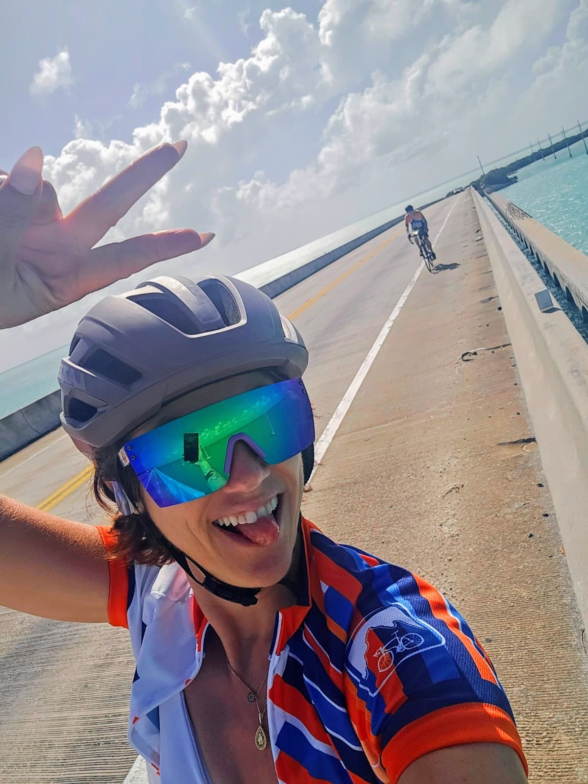 One of the most iconic parts of the Florida Coast and Keys route. Riding the long bridges of the Florida Keys.