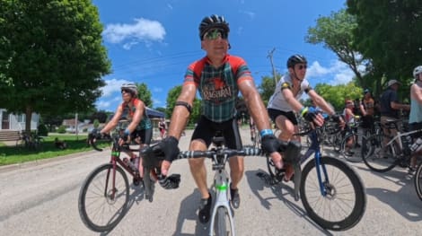 Cycling with friends on RAGBRAI 2025