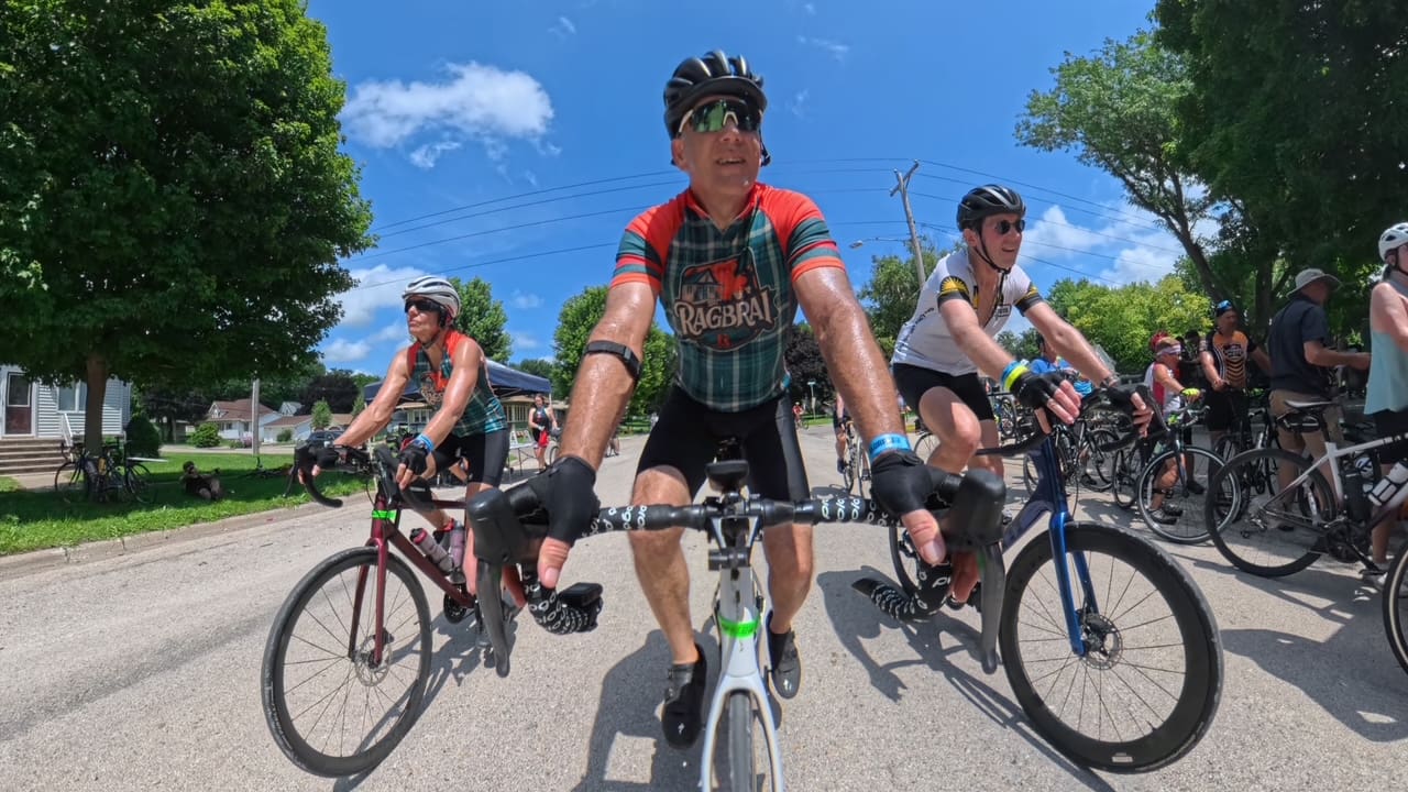 Cycling with friends on RAGBRAI 2025