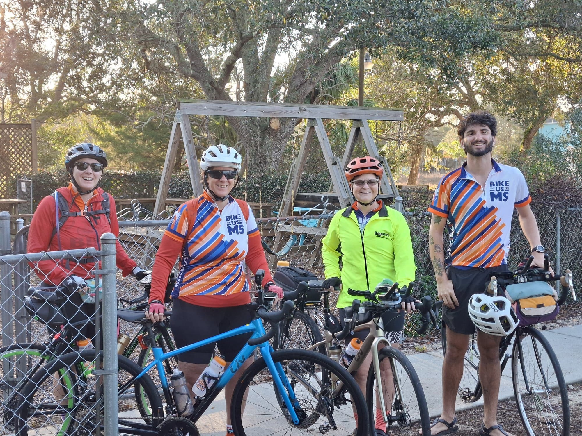 Rolling out from Unitarian Universalist Fellowship of St. Augustine on Day 2.