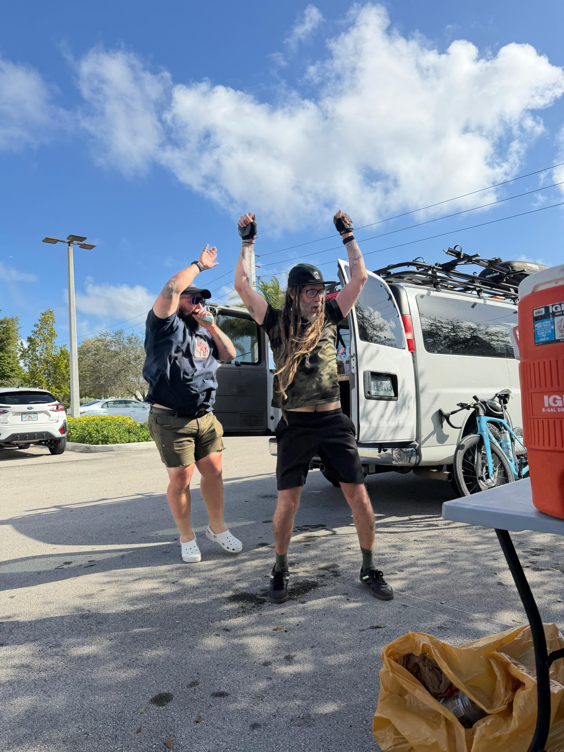 The team clearly found ways to keep spirits high off the bike too.