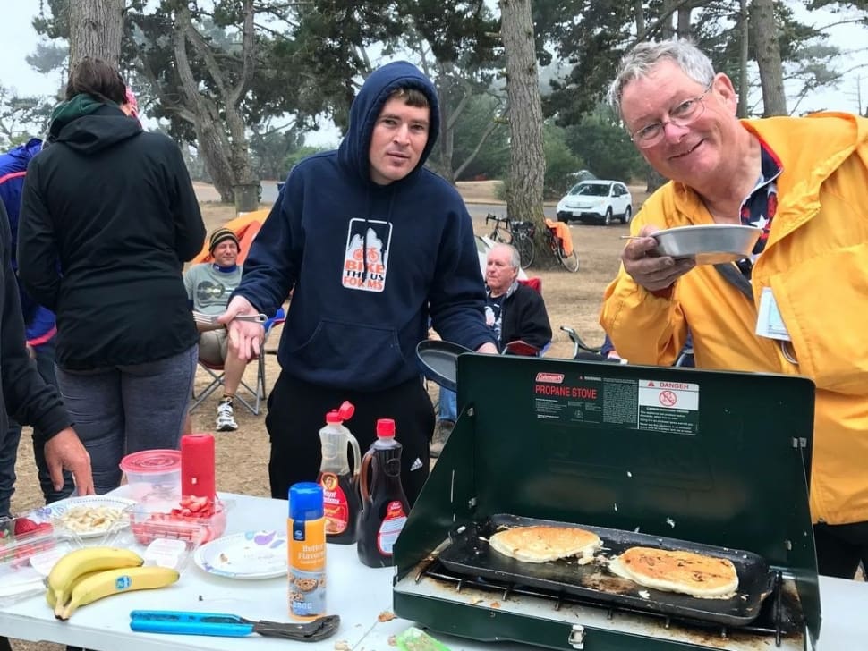 Team pancakes on the go at camp.